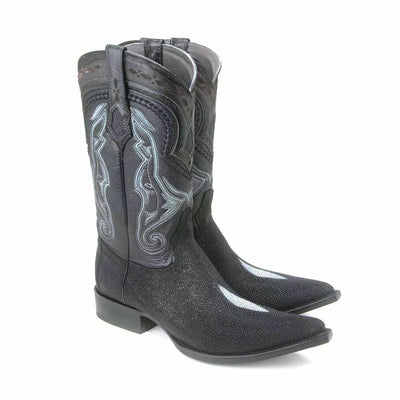 Los Altos Black Stingray Single Stone 3X Toe Men’s Boot 1   - from alligatorwarehouse.com