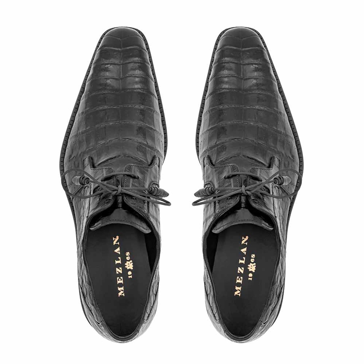 Mezlan Anderson Black Genuine Crocodile Lace-Up