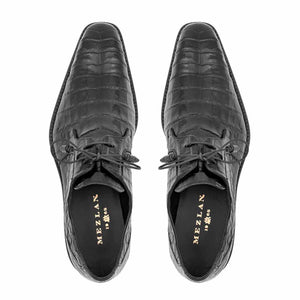 Mezlan Anderson Black Genuine Crocodile Lace-Up