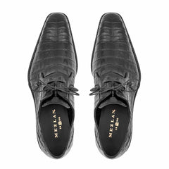 Mezlan Anderson Black Genuine Crocodile Lace-Up