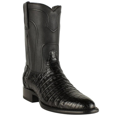 Los Altos Boots - Mens Dress Cowboy Boot - Low Priced Black Caiman Belly Roper Boots - in Black 1   - from alligatorwarehouse.com