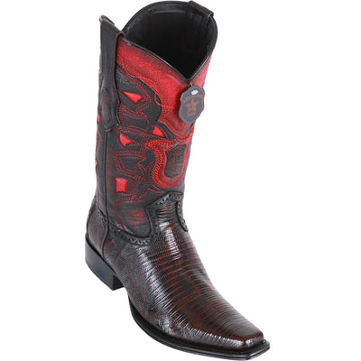 Los Altos Boots - Mens Dress Cowboy Boot - Low Priced  Lizard European Style Cowboy Boots - Black Cherry 1   - from alligatorwarehouse.com