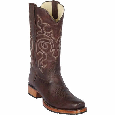 Los Altos Boots - Mens Dress Cowboy Boot - Low Priced Walnut Brown Square Toe Cowboy Boots- in Brown 1   - from alligatorwarehouse.com