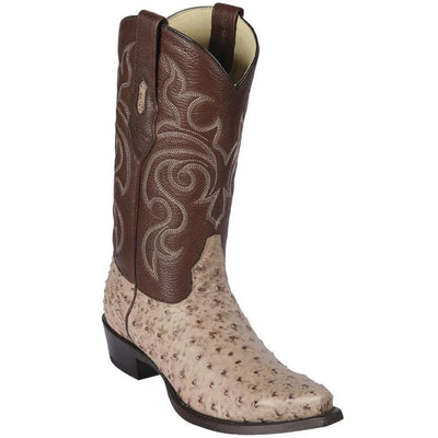 Los Altos Boots - Mens Dress Cowboy Boot - Low Priced  Mens Boots Ostrich Skin Moka- in Moka 1   - from alligatorwarehouse.com