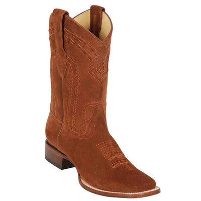 Los Altos Boots - Mens Dress Cowboy Boot - Low Priced  Square Toe Cowboy Suede Boots Cognac- in Cognac 1   - from alligatorwarehouse.com