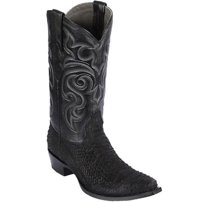 Los Altos Boots - Mens Dress Cowboy Boot - Low Priced Black Python Boots- in Black 1   - from alligatorwarehouse.com