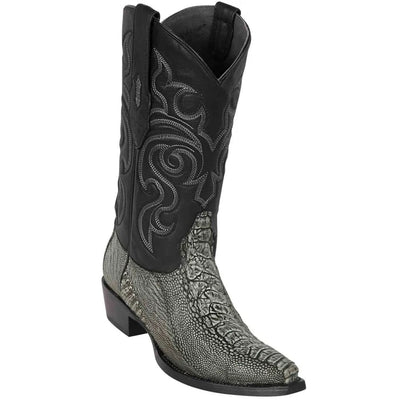 Los Altos Boots - Mens Dress Cowboy Boot - Low Priced Black Ostrich Leg Boots- in Black 1   - from alligatorwarehouse.com