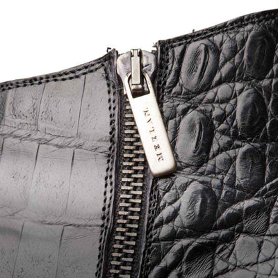 Blackmore Black Genuine Crocodile Plain Toe Mens Boot By Mezlan Made In Spain Brand 4   - from alligatorwarehouse.com