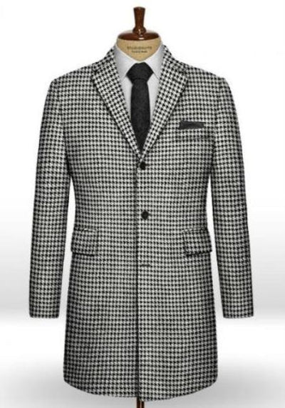 Houndstooth Overcoat - Houndstooth Topcoat - Houndstooth Checker Car Coat Black 1   - from alligatorwarehouse.com