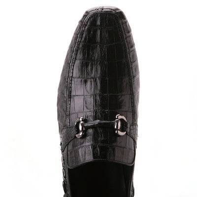 Los Altos Black Genuine Caiman Crocodile Belly Slip-On Loafers 3   - from alligatorwarehouse.com