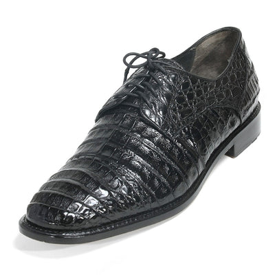 Los Altos Oxford Black Genuine Caiman Crocodile Shoes 3   - from alligatorwarehouse.com