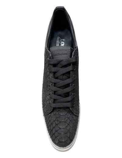 Los Altos Black Python Low Top Sneakers 3   - from alligatorwarehouse.com