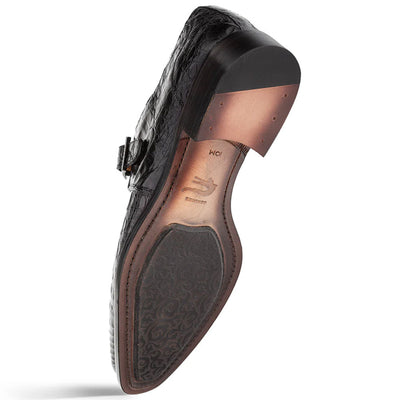 Gigolo Black Crocodile Single Monk-Strap Loafers By Mezlan Made In Spain Brand 3   - from alligatorwarehouse.com