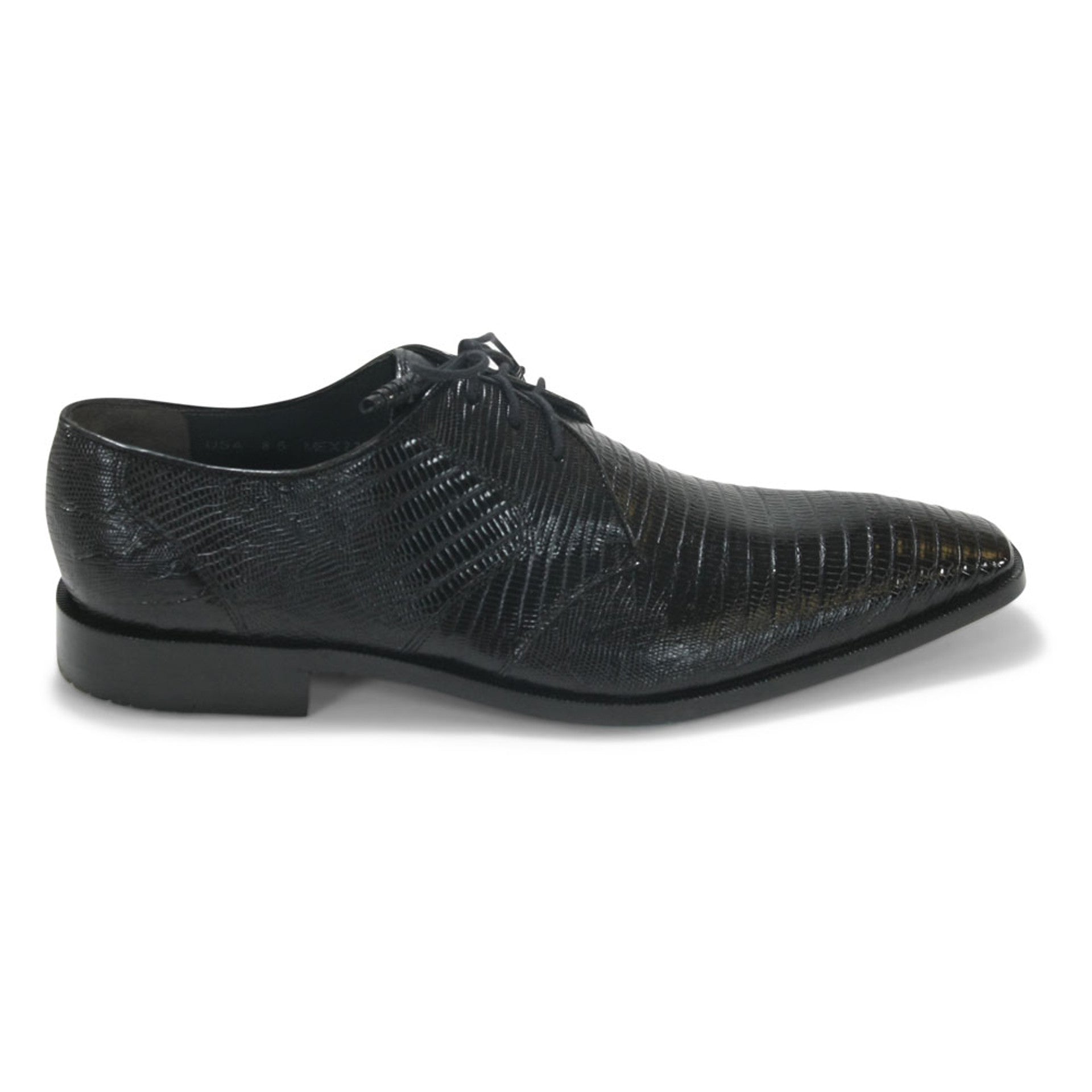 Los Altos Oxford Black Genuine Teju Lizard Shoes