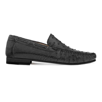 Genuine Ostrich Black Moccasin Slip-on Loafers For Men By Mezlan Made In Spain Brand 4   - from alligatorwarehouse.com