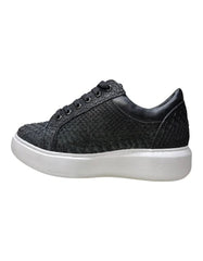 Los Altos Black Python Low Top Sneakers