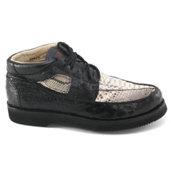 Los Altos Natural & Black Python & Ostrich Skin Sneakers