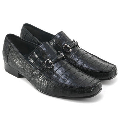 Los Altos Black Genuine Caiman Crocodile Belly Slip-On Loafers 5   - from alligatorwarehouse.com
