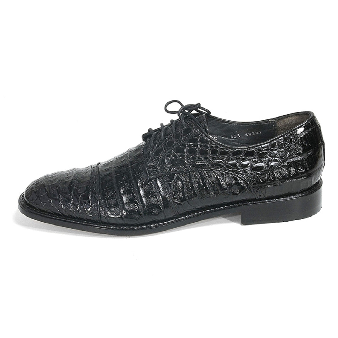 Los Altos Oxford Black Genuine Caiman Crocodile Shoes