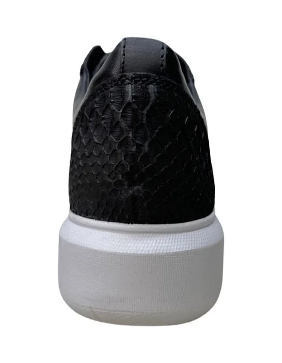 Los Altos Black Python Low Top Sneakers