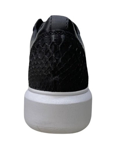 Los Altos Black Python Low Top Sneakers 5   - from alligatorwarehouse.com