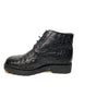 Los Altos Black All-Over Crocodile Belly Lace Up Ankle Boots 2   - from alligatorwarehouse.com