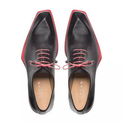 Mezlan Black Asymmetric Plain Toe Oxford 3   - from alligatorwarehouse.com