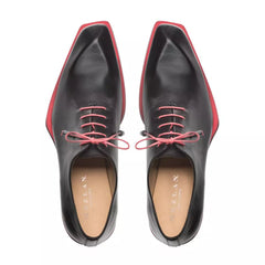 Mezlan Black Asymmetric Plain Toe Oxford