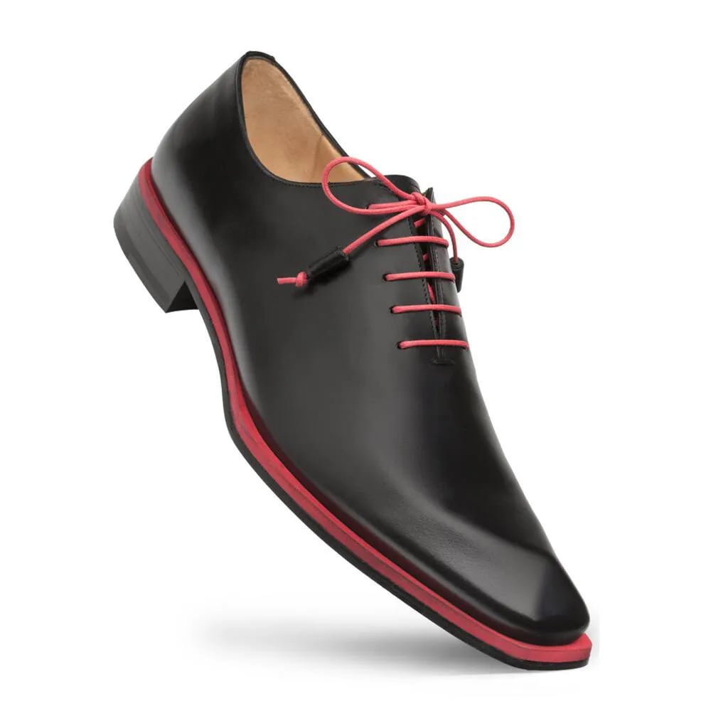 Mezlan Black Asymmetric Plain Toe Oxford