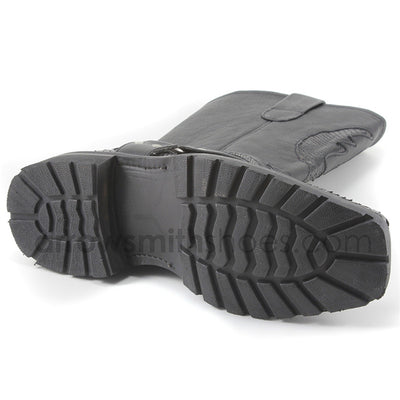 Los Altos Black Genuine Python Biker Boot 1   - from alligatorwarehouse.com
