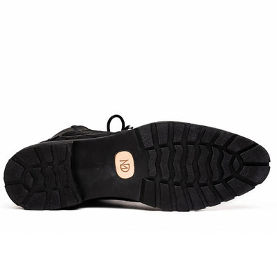 Marco Di Milano Leoni Men's Shoes Oil Black Genuine Caiman Crocodile Rugged Rubber Boots 5 LEONI_CAIMAN FUSCUS_OIL BLACK_8  - from alligatorwarehouse.com