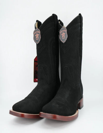 Los Altos Men's Nobuck Black Wide Square Leaher Toe Boot 5   - from alligatorwarehouse.com
