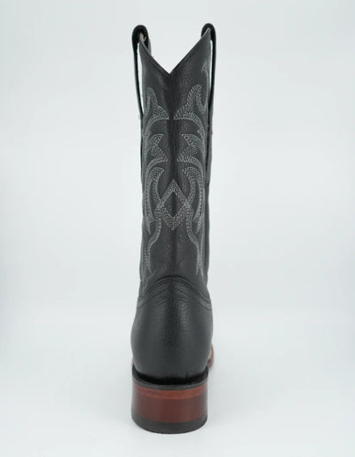 Los Altos Men's Grisly Leather Black Wide Square Toe Boot 3   - from alligatorwarehouse.com