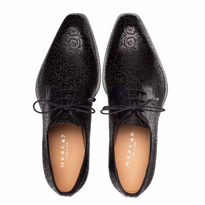 Lontani Lace-Up Black Brogue Derby Shoes By Mezlan Made In Spain Brand 4   - from alligatorwarehouse.com