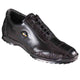 Los Altos Black Caiman Crocodile Patch Work Men's Casual Sneakers