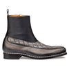 Musico Dark Grey/Black Calfskin with Contrast-Braided Sole Dress Zip Boots By Mezlan Made In Spain Brand 2   - from alligatorwarehouse.com