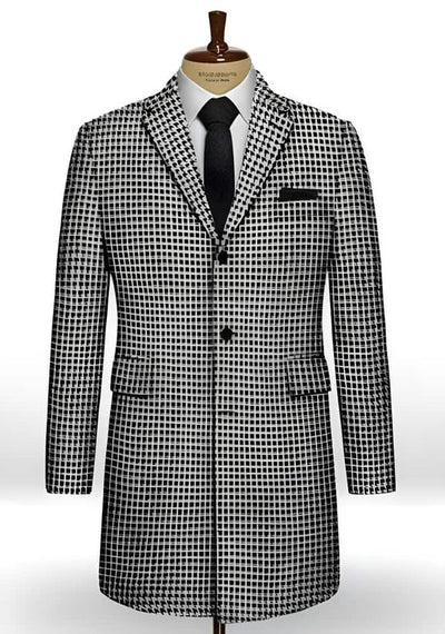 Houndstooth Overcoat - Houndstooth Topcoat - Houndstooth Checker Black Car Coat 1   - from alligatorwarehouse.com