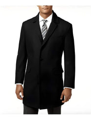 Men's Long Jacket Wool Black men's Car Coat