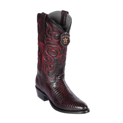 Los Altos Men's Black Cherry Teju Lizard Round Toe Boots