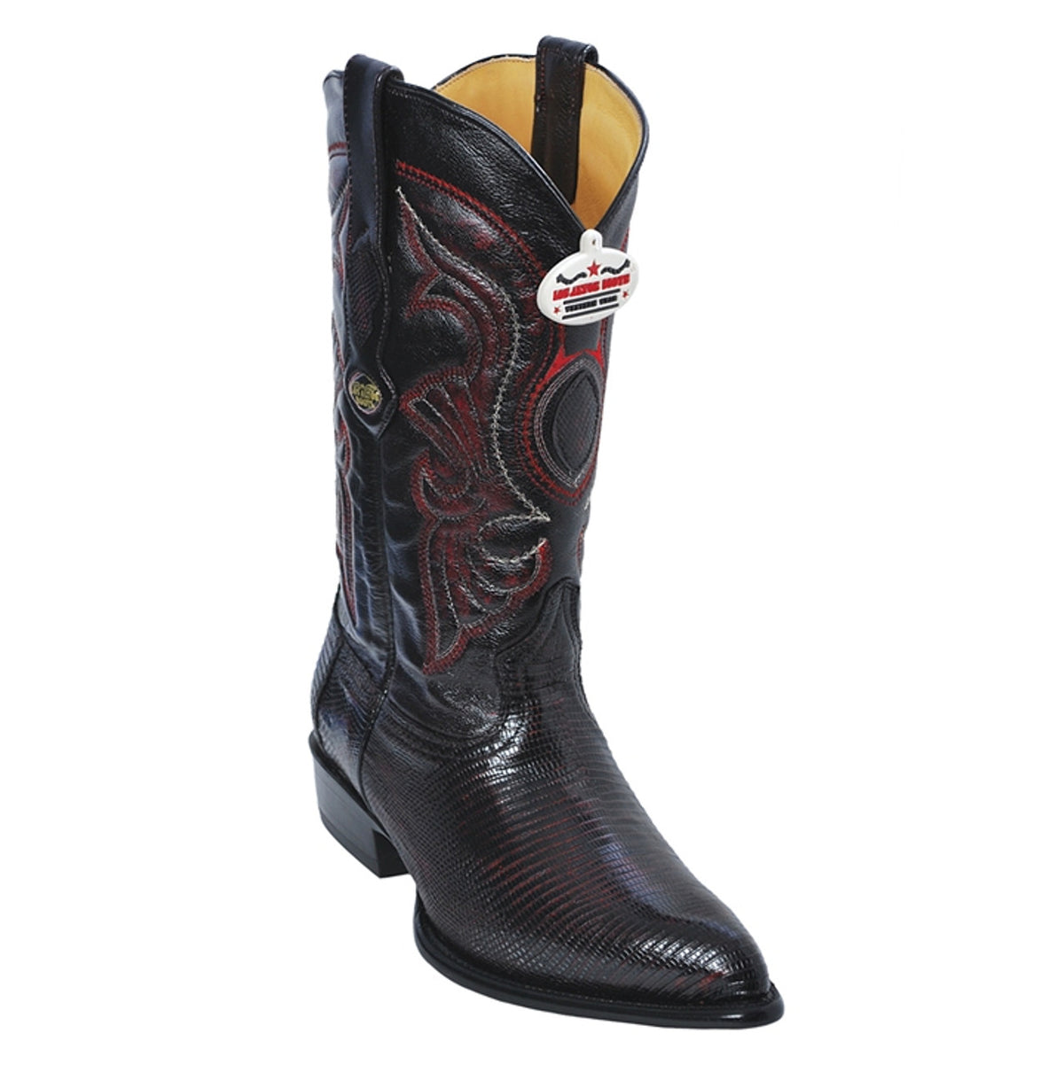 Los Altos Black Cherry Lizard Cowboy Boots