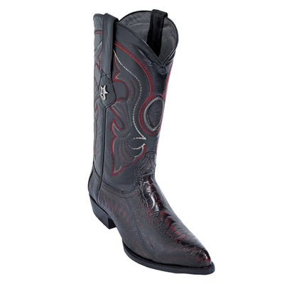 Los Altos Men's Ostrich Black Cherry Leg Boots 2   - from alligatorwarehouse.com