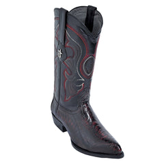 Los Altos Men's Ostrich Black Cherry Leg Boots