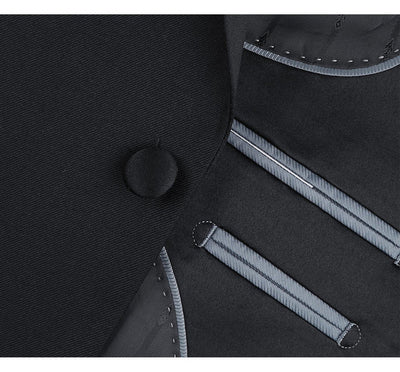 Mens Traditional Two Button Classic Fit Notch Black Tuxedo 5   - from alligatorwarehouse.com