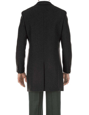 Black Fall/Winter Essential Slim Fit Overcoat Wool Blend