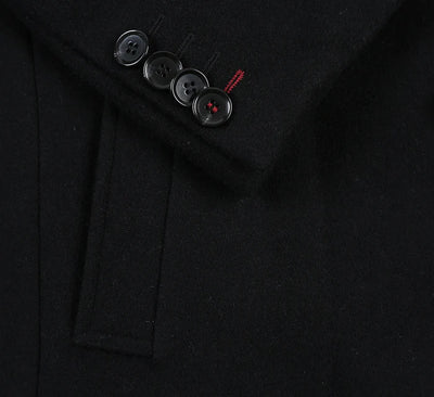 Black Fall/Winter Essential Slim Fit Overcoat Wool Blend 5   - from alligatorwarehouse.com