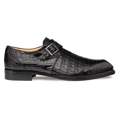 Gigolo Black Crocodile Single Monk-Strap Loafers By Mezlan Made In Spain Brand 5   - from alligatorwarehouse.com