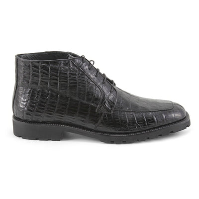 Los Altos Men's Ankle Black Genuine All Crocodile Caiman Boots 4   - from alligatorwarehouse.com