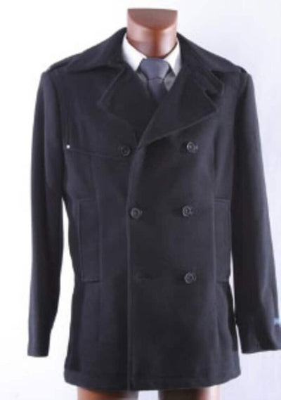 Double Breasted Dark color black Wool fabric Winter OverCoat 1   - from alligatorwarehouse.com
