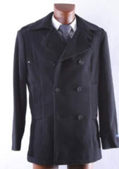 Double Breasted Dark color black Wool fabric Winter OverCoat