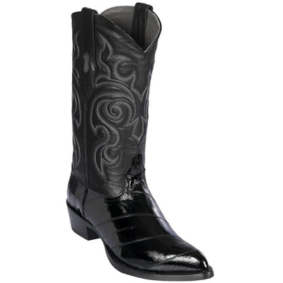 Los Altos Boots - Mens Dress Cowboy Boot - Low Priced Black Eel Cowboy Boots - in Black 1   - from alligatorwarehouse.com